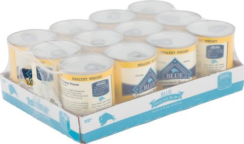 Show full view: Blue Buffalo Homestyle Recipe Healthy Weight Chicken Dinner with Garden Vegetables & Brown Rice Canned Dog Food, 12.5-oz can, bundle of 24  slide 3 of 10