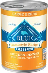 Blue Buffalo Homestyle Recipe Large Breed Chicken Dinner with Garden Vegetables Canned Dog Food, 12.5-oz, case of 12