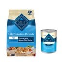 Blue Buffalo Homestyle Recipe Puppy Chicken Dinner with Garden Vegetables Canned Food + Life Protection Formula Puppy Chicken & Brown Rice Recipe Dry Dog Food