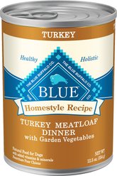 Blue Buffalo Homestyle Recipe Turkey Meatloaf Dinner with Garden Vegetables Canned Dog Food, 12.5-oz, case of 12