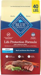 Blue Buffalo Life Protection Formula Adult Beef & Brown Rice Recipe Dry Dog Food, 40-lb bag