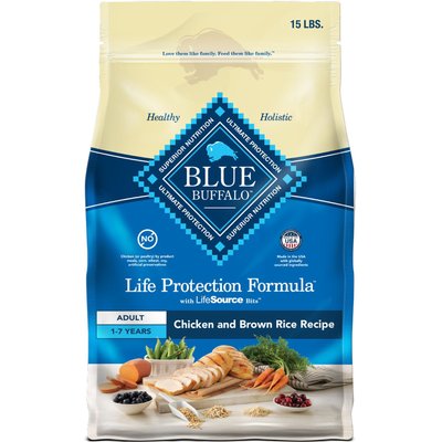 Blue Buffalo Blue Buffalo Chicken & Brown Rice Recipe Adult Dry Dog Food, 15 lb