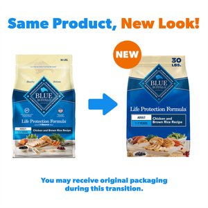 Blue Buffalo Life Protection Formula Adult Chicken & Brown Rice Recipe Dry Dog Food, 30-lb bag
