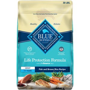 Blue Buffalo Life Protection Formula Adult Fish & Brown Rice Recipe Dry Dog Food, 30-lb bag