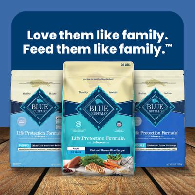 Show full view: Blue Buffalo Life Protection Formula Adult Fish & Brown Rice Recipe Dry Dog Food, 30-lb bag slide 10 of 12
