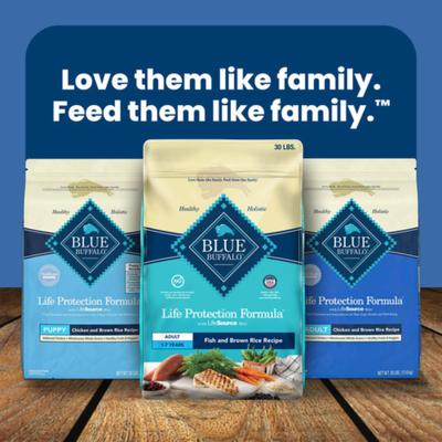 Show full view: Blue Buffalo Life Protection Formula Adult Fish & Brown Rice Recipe Dry Dog Food, 34-lb bag slide 9 of 12