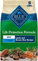 Blue Buffalo Life Protection Formula Adult Lamb & Brown Rice Recipe Dry Dog Food, 5-lb bag