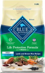 Blue Buffalo Life Protection Formula Adult Lamb & Brown Rice Recipe Dry Dog Food, 5-lb bag