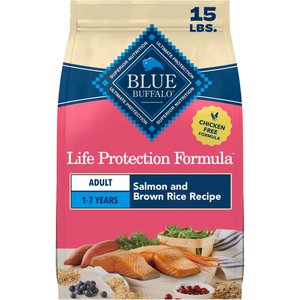 Blue Buffalo Life Protection Formula Adult Salmon & Brown Rice Recipe Dry Dog Food, 15-lb bag