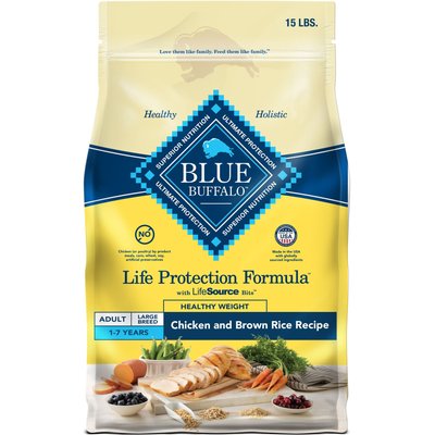 Blue Buffalo Blue Buffalo Chicken & Rice Healthy Weight Adult Dry Dog Food, 15 lb