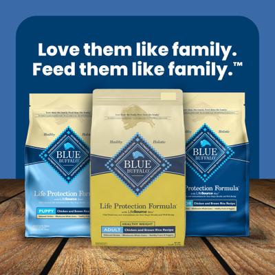 Show full view: Blue Buffalo Life Protection Formula Healthy Weight Adult Chicken & Brown Rice Recipe Dry Dog Food, 15-lb bag slide 10 of 12