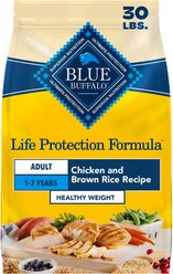 Blue Buffalo Life Protection Formula Healthy Weight Adult Chicken & Brown Rice Recipe Dry Dog Food, 30-lb bag