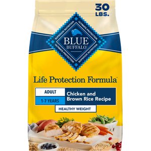 Blue Buffalo Life Protection Formula Healthy Weight Adult Chicken & Brown Rice Recipe Dry Dog Food, 30-lb bag