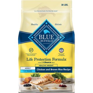 Blue Buffalo Life Protection Formula Healthy Weight Adult Chicken & Brown Rice Recipe Dry Dog Food, 30-lb bag slide 1 of 9