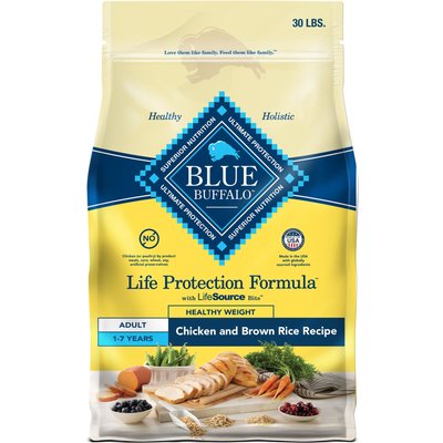 Blue Buffalo Blue Buffalo Chicken & Brown Rice Healthy Weight Dry Dog Food, 30 lb
