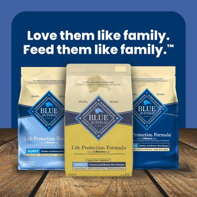 Show full view: Blue Buffalo Life Protection Formula Healthy Weight Adult Chicken & Brown Rice Recipe Dry Dog Food, 34-lb bag slide 10 of 12