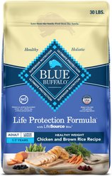 Blue Buffalo Life Protection Formula Healthy Weight Large Breed Adult Weight-Control Chicken & Brown Rice Recipe Dry Dog Food, 30-lb bag