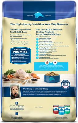 Show full view: Blue Buffalo Life Protection Formula Healthy Weight Large Breed Adult Weight-Control Chicken & Brown Rice Recipe Dry Dog Food, 34-lb bag slide 3 of 12