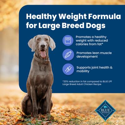 Show full view: Blue Buffalo Life Protection Formula Healthy Weight Large Breed Adult Weight-Control Chicken & Brown Rice Recipe Dry Dog Food, 34-lb bag slide 5 of 12