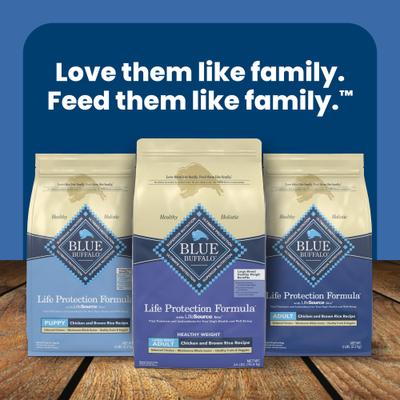 Show full view: Blue Buffalo Life Protection Formula Healthy Weight Large Breed Adult Weight-Control Chicken & Brown Rice Recipe Dry Dog Food, 34-lb bag slide 10 of 12
