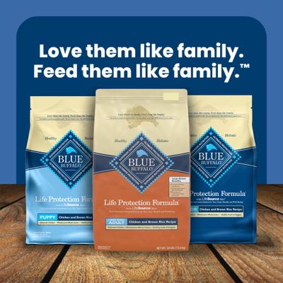 Show full view: Blue Buffalo Life Protection Formula Large Breed Adult Chicken & Brown Rice Recipe Dry Dog Food, 34-lb bag slide 10 of 12