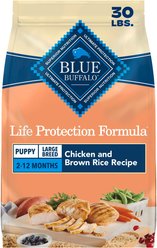 Blue Buffalo Life Protection Formula Large Breed Puppy Chicken & Brown Rice Recipe Dry Dog Food, 30-lb bag