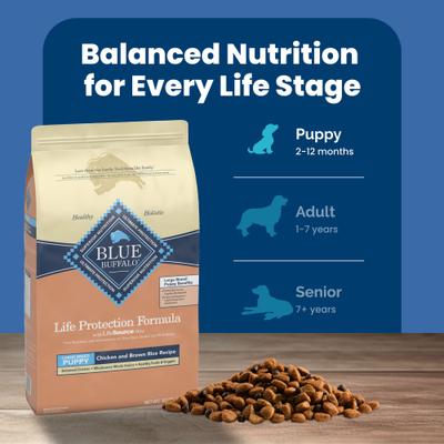Show full view: Blue Buffalo Life Protection Formula Large Breed Puppy Chicken & Brown Rice Recipe Dry Dog Food, 30-lb bag slide 8 of 12