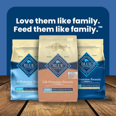 Show full view: Blue Buffalo Life Protection Formula Large Breed Puppy Chicken & Brown Rice Recipe Dry Dog Food, 30-lb bag slide 10 of 12