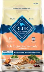 Blue Buffalo Life Protection Formula Large Breed Puppy Chicken & Brown Rice Recipe Dry Dog Food, 34-lb bag