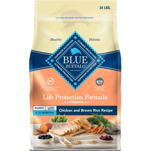 Blue Buffalo Life Protection Formula Large Breed Puppy Chicken & Brown Rice Recipe Dry Dog Food, 34-lb bag