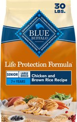 Blue Buffalo Life Protection Formula Large Breed Senior Chicken & Brown Rice Recipe Dry Dog Food, 30-lb bag