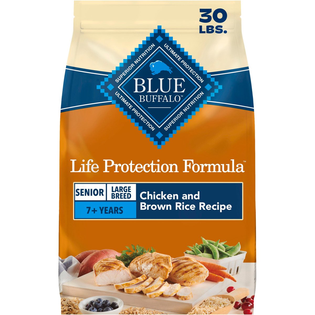 Blue Buffalo Chicken & Brown Rice Large Breed Senior Dry Dog Food