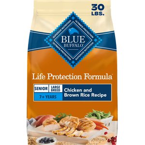 Blue Buffalo Life Protection Formula Large Breed Senior Chicken & Brown Rice Recipe Dry Dog Food, 30-lb bag