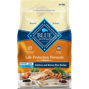 Blue Buffalo Life Protection Formula Large Breed Senior Chicken & Brown Rice Recipe Dry Dog Food, 34-lb bag