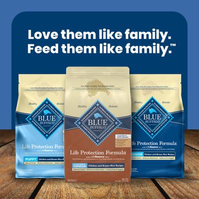 Show full view: Blue Buffalo Life Protection Formula Large Breed Senior Chicken & Brown Rice Recipe Dry Dog Food, 34-lb bag slide 10 of 12