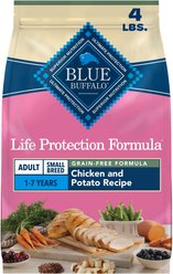 Blue Buffalo Life Protection Formula Natural Grain-Free Chicken & Potatoes Small Breed Dry Dog Food, 4-lb bag