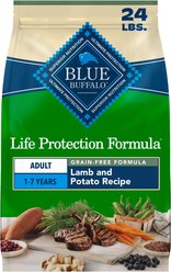 Blue Buffalo Life Protection Formula Natural Grain-Free Lamb & Potatoes Dry Dog Food, 24-lb bag