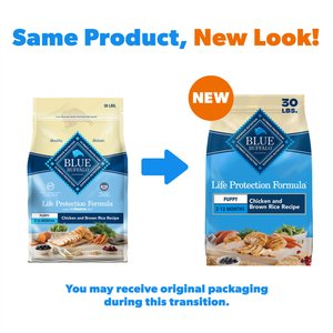 Blue Buffalo Life Protection Formula Puppy Chicken & Brown Rice Recipe Dry Dog Food, 30-lb bag