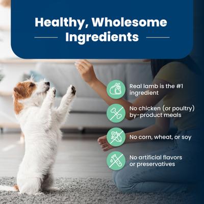 Show full view: Blue Buffalo Life Protection Formula Puppy Lamb & Oatmeal Recipe Dry Dog Food, 30-lb bag slide 7 of 12