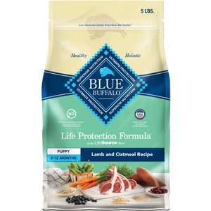 Blue Buffalo Life Protection Formula Puppy Lamb & Oatmeal Recipe Dry Dog Food, 5-lb bag