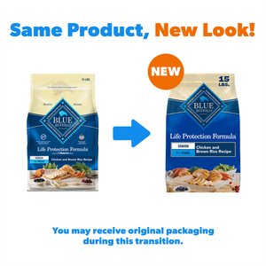 Blue Buffalo Life Protection Formula Senior Chicken & Brown Rice Recipe Dry Dog Food, 15-lb bag