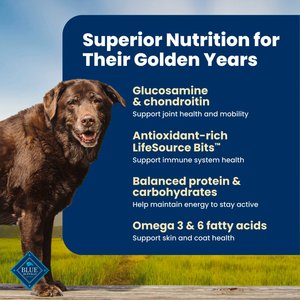 Blue Buffalo Life Protection Formula Senior Chicken & Brown Rice Recipe Dry Dog Food, 30-lb bag