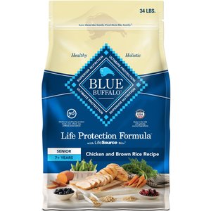 Blue Buffalo Life Protection Formula Senior Chicken & Brown Rice Recipe Dry Dog Food, 34-lb bag