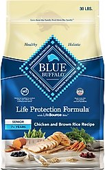 Blue Buffalo Life Protection Formula Senior Chicken & Brown Rice Recipe Dry Food + Health Bars Baked with Bacon, Egg & Cheese Dog Treats slide 2 of 9
