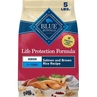 Blue Buffalo Blue Buffalo Life Protection Formula Senior Chicken-Free Salmon & Brown Rice Recipe Dry Dog Food, 5-lb bag
