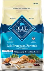 Blue Buffalo Life Protection Formula Small Bite Adult Chicken & Brown Rice Recipe Dry Dog Food, 15-lb bag