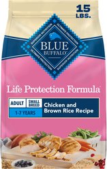 Blue Buffalo Life Protection Formula Small Breed Adult Chicken & Brown Rice Dry Food + Blue Bits Tender Beef Dog Treats slide 2 of 9