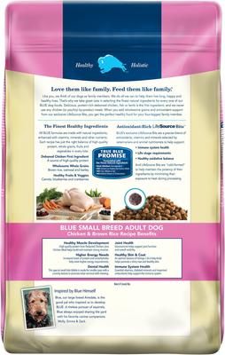 Show full view: Blue Buffalo Life Protection Formula Small Breed Adult Chicken & Brown Rice Dry Food + Blue Bits Tender Beef Dog Treats slide 7 of 9