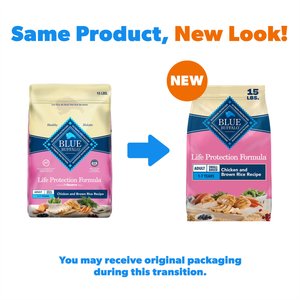Blue Buffalo Life Protection Formula Small Breed Adult Chicken & Brown Rice Recipe Dry Dog Food, 15-lb bag