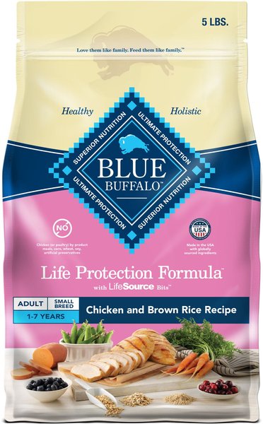 Show full view: Blue Buffalo Life Protection Formula Small Breed Adult Chicken & Brown Rice Recipe Dry Dog Food, 5-lb bag slide 1 of 12